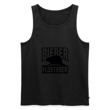 Biber Flüsterer Nagetier Holz Nager Damm Lustig - Männer Premium Bio Tank Top - Schwarz - Vorne - Michal (187cm)