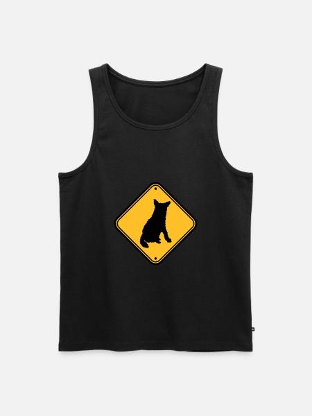 Caution biting dog - Men's Premium Organic Tank Top - black