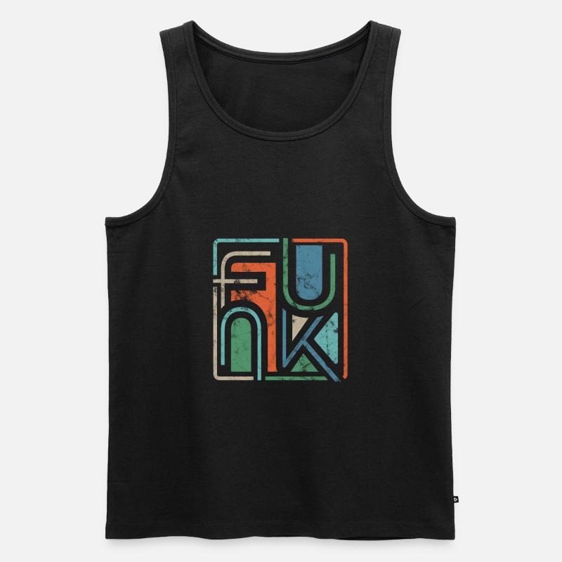 Funk Funky Retro - Männer Premium Bio Tank Top - Schwarz