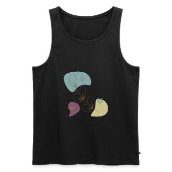 leaves - Men's Premium Organic Tank Top - black - Front - AI Model Male 178 light (178cm)