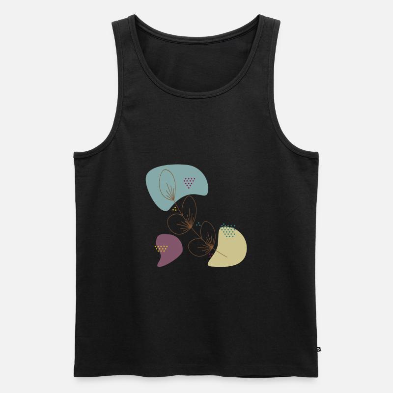 Blätter - Männer Premium Bio Tank Top - Schwarz