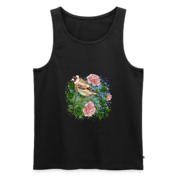 Bunte Vogel - Männer Premium Bio Tank Top - Schwarz - Vorne - Michal (187cm)