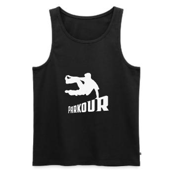 Parkour - Débardeur bio Premium Homme - noir - Devant - Michal (187cm)
