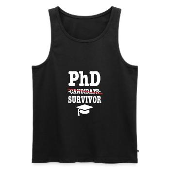 Phd survivor student gift - Men's Premium Organic Tank Top - black - Front - Michal (187cm)