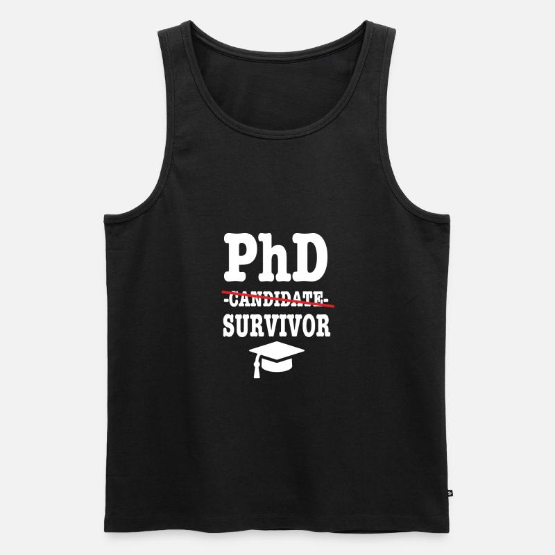 Phd survivor Student Geschenk - Männer Premium Bio Tank Top - Schwarz
