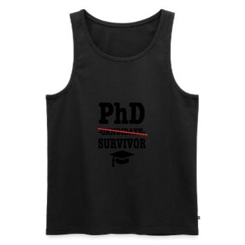 Phd survivor student gift - Men's Premium Organic Tank Top - black - Front - Michal (187cm)