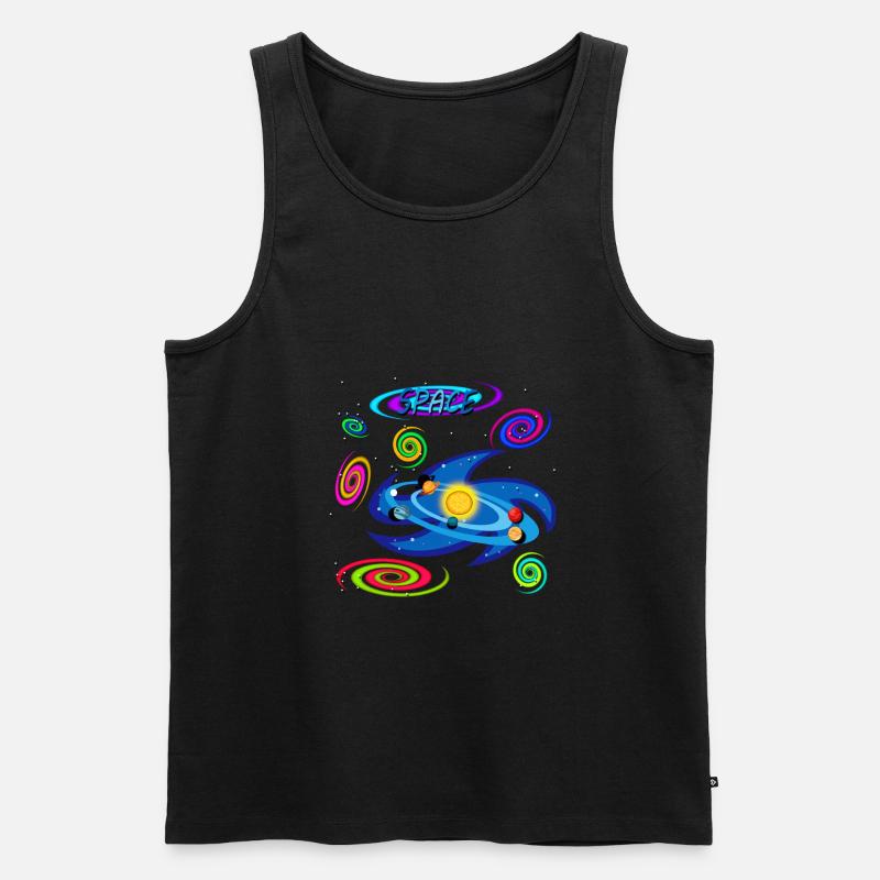 SOLAR SYSTEM (select dark color for this version) - Men's Premium Organic Tank Top - black