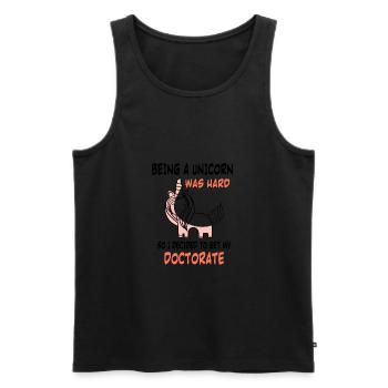 Unicorn doctorate Phd Student Gift - Men's Premium Organic Tank Top - black - Front - AI Model Male 178 light (178cm)