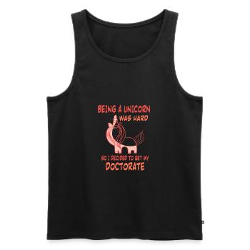 Unicorn doctorate Phd Student Gift - Men's Premium Organic Tank Top - black - Front - AI Model Male 178 light (178cm)