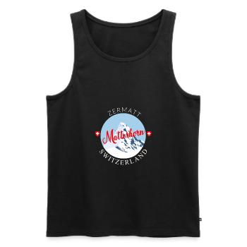 Matterhorn M2 - Männer Premium Bio Tank Top - Schwarz - Vorne - Michal (187cm)