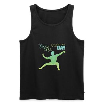 Tai Chi - Männer Premium Bio Tank Top - Schwarz - Vorne - AI Model Male 178 light (178cm)