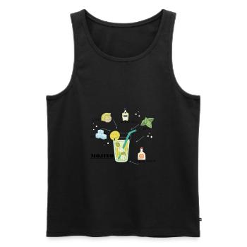Recette Mojito - Débardeur bio Premium Homme - noir - Devant - AI Model Male 178 light (178cm)