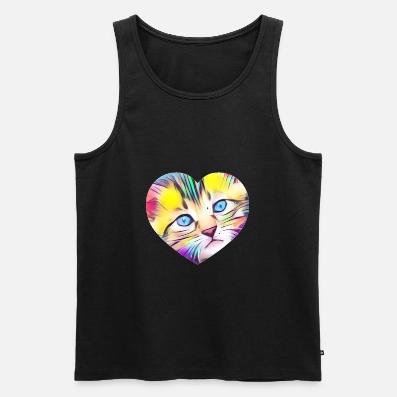 Katze - Männer Premium Bio Tank Top - Schwarz