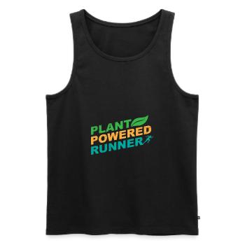 Plant Powered Runner Jogger Funny Gift Idea - Men's Premium Organic Tank Top - black - Front - Michal (187cm)
