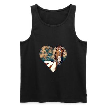 Pferd - Männer Premium Bio Tank Top - Schwarz - Vorne - Michal (187cm)