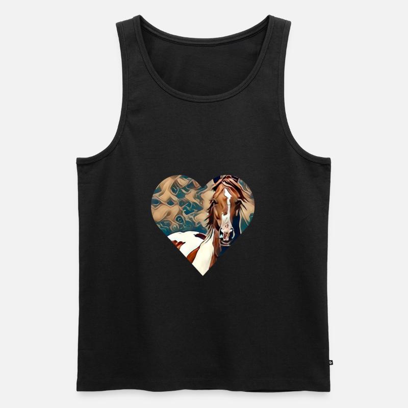 Pferd - Männer Premium Bio Tank Top - Schwarz