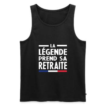 La Légende Prend Sa Retraite - Débardeur bio Premium Homme - noir - Devant - Michal (187cm)