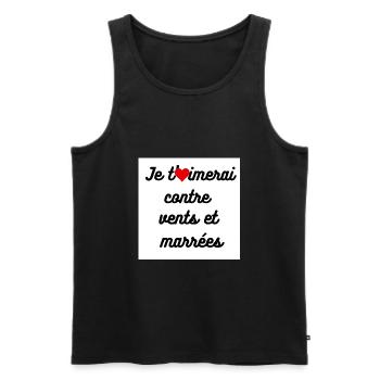 amour, aimer, - Débardeur bio Premium Homme - noir - Devant - Michal (187cm)