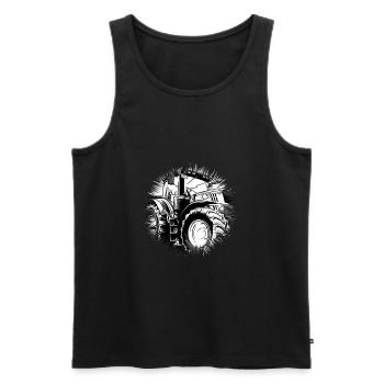 Traktor - Männer Premium Bio Tank Top - Schwarz - Vorne - AI Model Male 178 light (178cm)