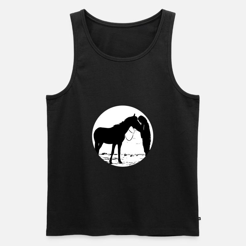 Pferd - Männer Premium Bio Tank Top - Schwarz