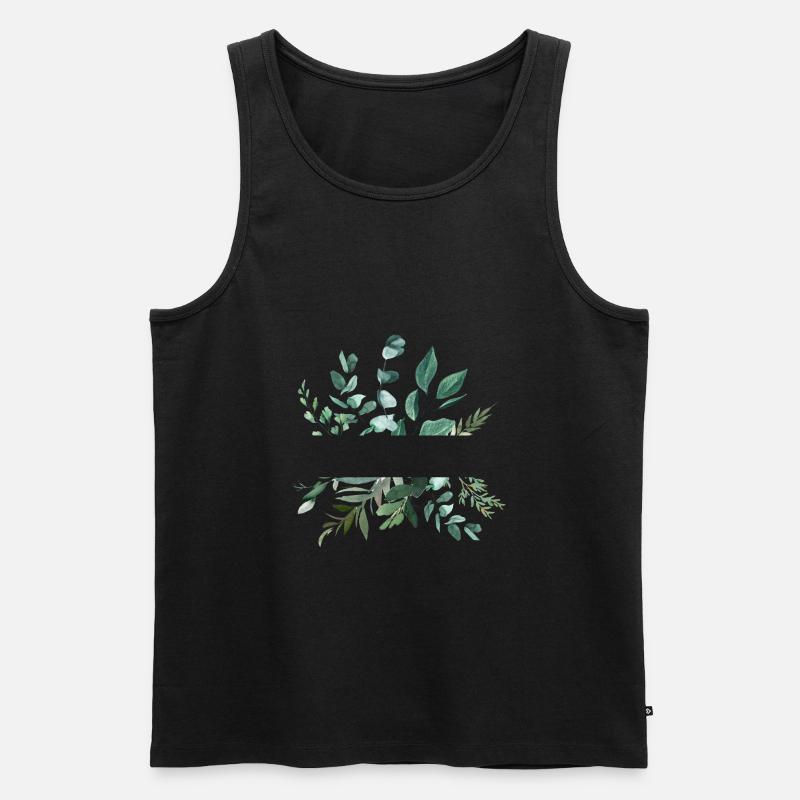 Botanik personalisierbar - Männer Premium Bio Tank Top - Schwarz