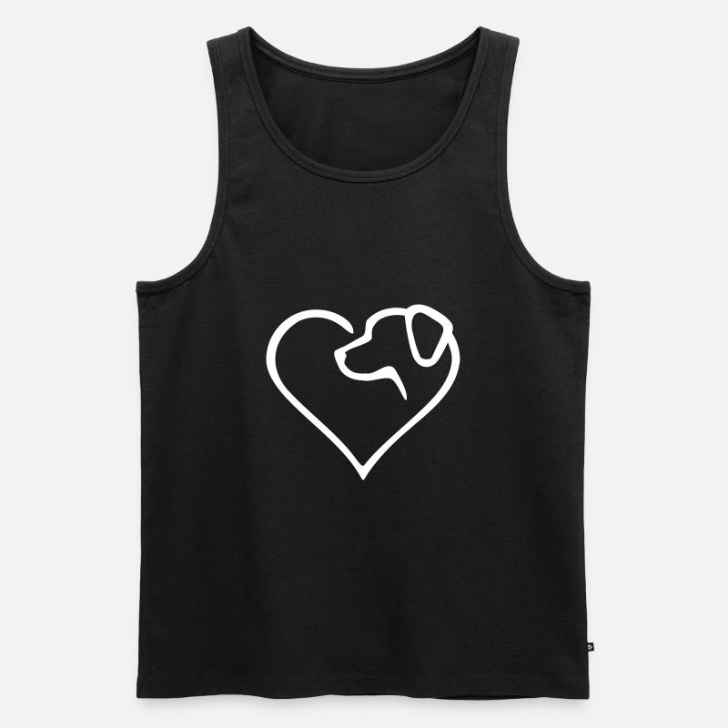Hundeherz - Farbwechsel - Männer Premium Bio Tank Top - Schwarz