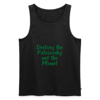 Destroy the patriarchy woman feminism gift - Men's Premium Organic Tank Top - black - Front - AI Model Male 178 light (178cm)