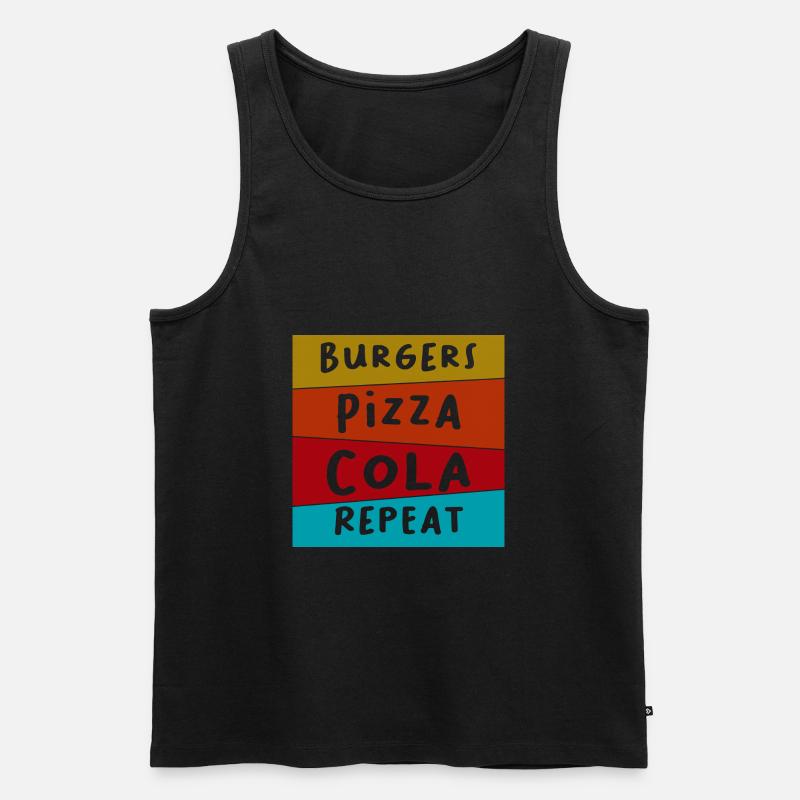 Burger Pizza Cola - Männer Premium Bio Tank Top - Schwarz