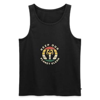 Halten Sie die Erde sauber Shirt retten unseren Planeten Klima - Männer Premium Bio Tank Top - Schwarz - Vorne - AI Model Male 178 light (178cm)