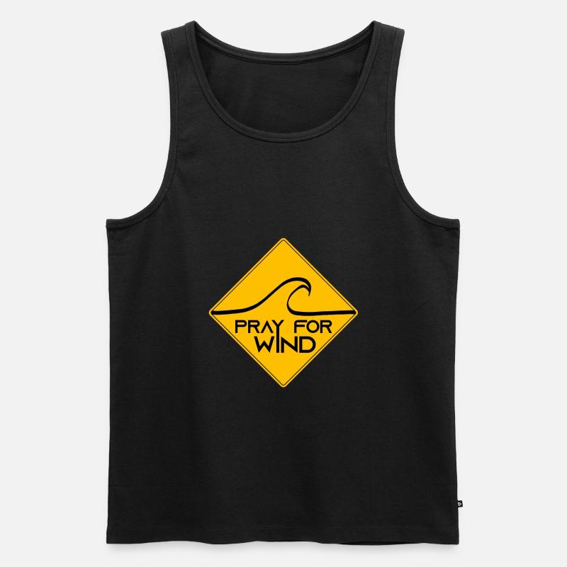 Pray for wind - Männer Premium Bio Tank Top - Schwarz