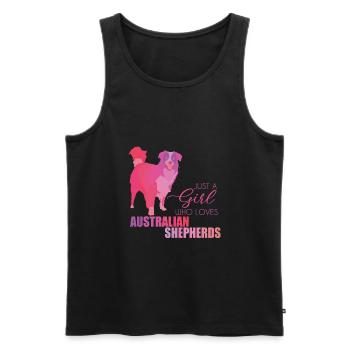 Australian Shepherd - Men's Premium Organic Tank Top - black - Front - AI Model Male 178 light (178cm)