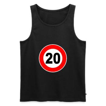 20. Geburtstag - 20 - Feier - Straßenschild - Männer Premium Bio Tank Top - Schwarz - Vorne - Michal (187cm)