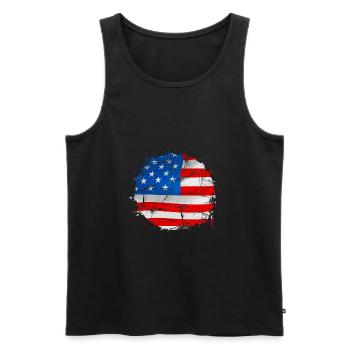 USA Amerika America Flagge Flag - Männer Premium Bio Tank Top - Schwarz - Vorne - Michal (187cm)