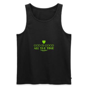 God is the best - Men's Premium Organic Tank Top - black - Front - Michal (187cm)