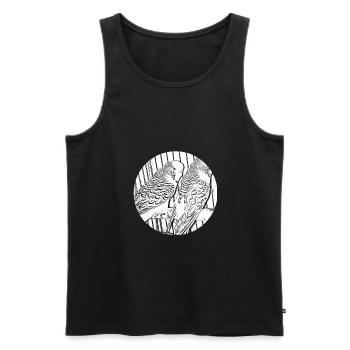 budgies - Men's Premium Organic Tank Top - black - Front - AI Model Male 178 light (178cm)
