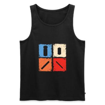 Kubb retro Quadrate kubb Yard Spielspieler - Männer Premium Bio Tank Top - Schwarz - Vorne - AI Model Male 178 light (178cm)