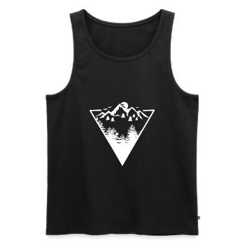 Kopie von Dreieck Rahmen Kunstwerk mit Wildnis - Männer Premium Bio Tank Top - Schwarz - Vorne - Michal (187cm)