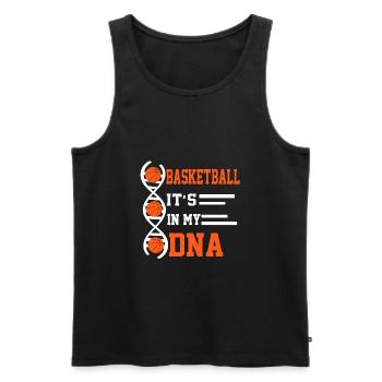 L’ADN cadeau basket sportif - Débardeur bio Premium Homme - noir - Devant - Michal (187cm)