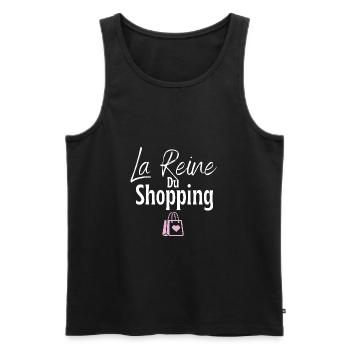 La reine du shopping tshirt boutique amour shop - Débardeur bio Premium Homme - noir - Devant - Michal (187cm)