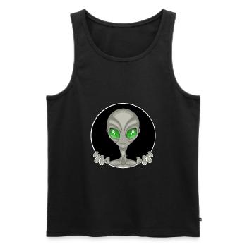 Grey Alien - Männer Premium Bio Tank Top - Schwarz - Vorne - AI Model Male 178 light (178cm)