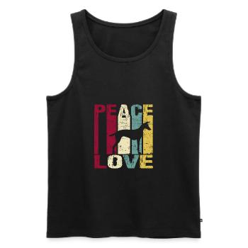 Podenco Canario Peace Love Retro Silhouette - Débardeur bio Premium Homme - noir - Devant - Michal (187cm)