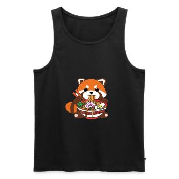 Süße Kawaii rot Panda Essen Ramen Nudeln - Männer Premium Bio Tank Top - Schwarz - Vorne - AI Model Male 178 light (178cm)