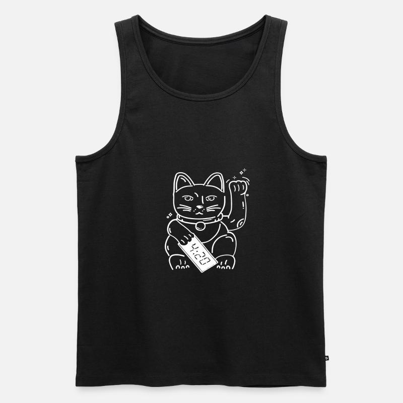 Linie Maneki Neko - Männer Premium Bio Tank Top - Schwarz