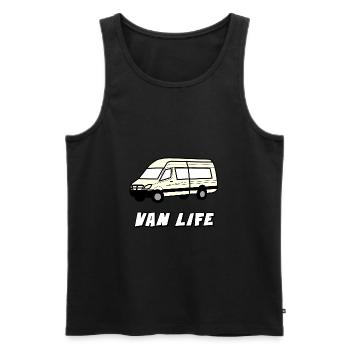 VAN LIFE VANLIFER NOMADS - Débardeur bio Premium Homme - noir - Devant - AI Model Male 178 light (178cm)