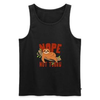 Faultier lustig - Nope nicht heute - Männer Premium Bio Tank Top - Schwarz - Vorne - Michal (187cm)