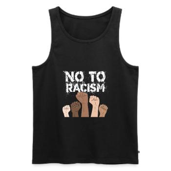 no to racism fist - against racism, stop racism - Men's Premium Organic Tank Top - black - Front - AI Model Male 178 light (178cm)