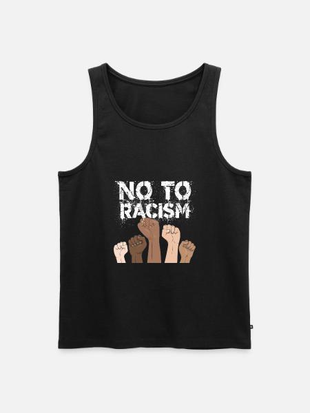 nee tegen racisme vuist - tegen racisme, stop racisme - Mannen Premium Bio Tanktop - zwart