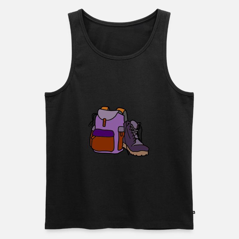 Wanderer /Trail / Trek - Männer Premium Bio Tank Top - Schwarz
