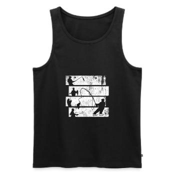 Fischer Mann Angelausflug Angeltag Geschenk - Männer Premium Bio Tank Top - Schwarz - Vorne - AI Model Male 178 light (178cm)