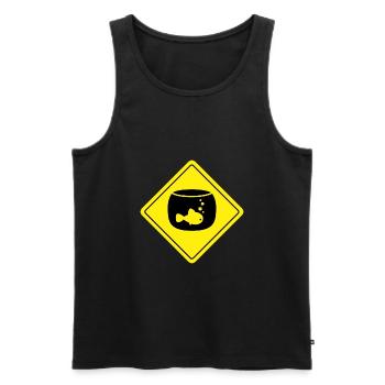 Gelbe Glas-Platte - Männer Premium Bio Tank Top - Schwarz - Vorne - AI Model Male 178 light (178cm)